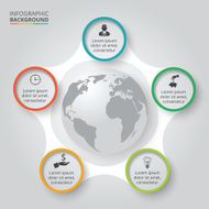 Vector circle elements with earth for infographic N2