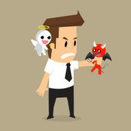 businessman shoulder devil and angel