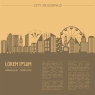 Cityscape graphic template Modern city architecture Vector ill N2