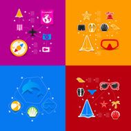 Set of summer tourism icons N488