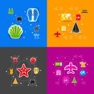Set of summer tourism icons N489