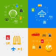 Set of summer tourism icons N490