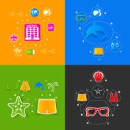 Set of summer tourism icons N491