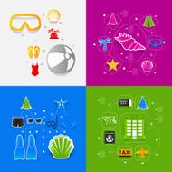 Set of summer tourism icons N492