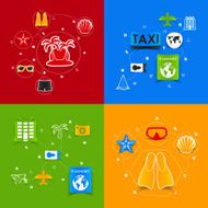 Set of summer tourism icons N493
