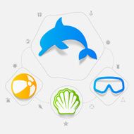 Set of summer tourism icons N494