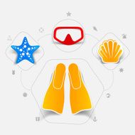 Set of summer tourism icons N495