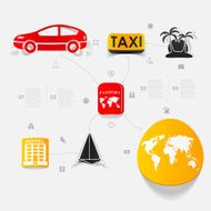 Set of summer tourism icons N496