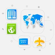 Set of summer tourism icons N499