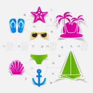 Set of summer tourism icons N500