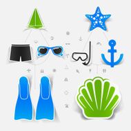 Set of summer tourism icons N501