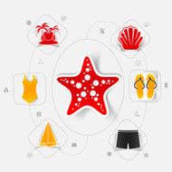 Set of summer tourism icons N502