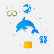 Set of summer tourism icons N503