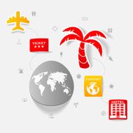 Set of summer tourism icons N505