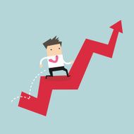businessman jump over growing chart N2