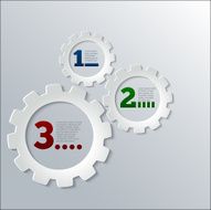 Paper Techno Gears Infographics vector