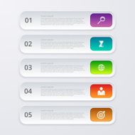 Vector illustration infographics five rectangles N2