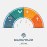 Infographic Color Semicircle on four positions