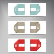 Modern business origami style options banner N3