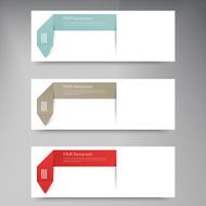 Modern business origami style options banner N4