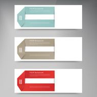 Modern business origami style options banner N7