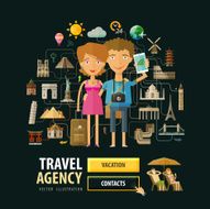 Travel agency vector logo design template Vacation holiday or journey