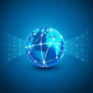 futuristic world with media network symbol for technology