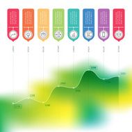 Business chart graph of increase Vector infographics with icons N4