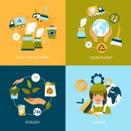 Ecology flat icons set