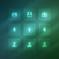 Business vector icons set light effect