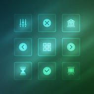 Business vector icons set light effect N4