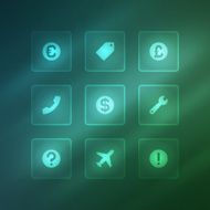 Business vector icons set light effect N7