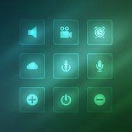 Business vector icons set light effect N11
