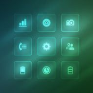 Business vector icons set light effect N13