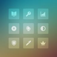 Modern vector icons set bend light effect