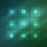 Business vector icons set light effect N16