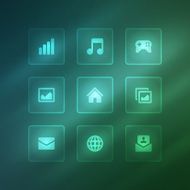Business vector icons set light effect N18