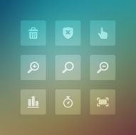Modern vector icons set bend lit effectgh