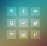 Modern vector icons set bend lit effectgh N2
