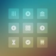Modern vector icons set bend lit effectgh N3