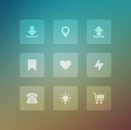 Modern vector icons set bend lit effectgh N4