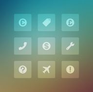 Modern vector icons set bend lit effectgh N5