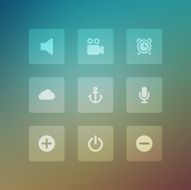 Modern vector icons set bend light effect N2