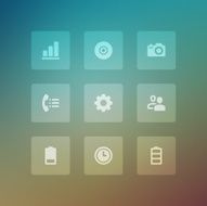 Modern vector icons set bend light effect N3
