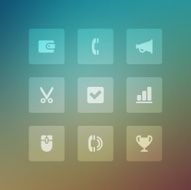 Modern vector icons set bend light effect N4