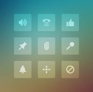 Modern vector icons set bend light effect N5