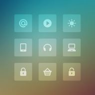 Modern vector icons set bend light effect N6