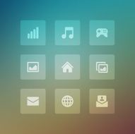 Modern vector icons set bend light effect N7