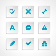 Modern vector icons set bend paper effect N2