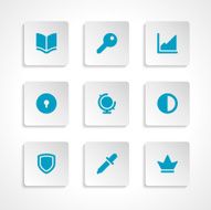 Modern vector icons set bend paper effect N3